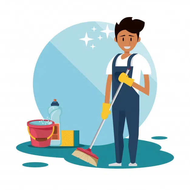 Permanently attached cleaning staff